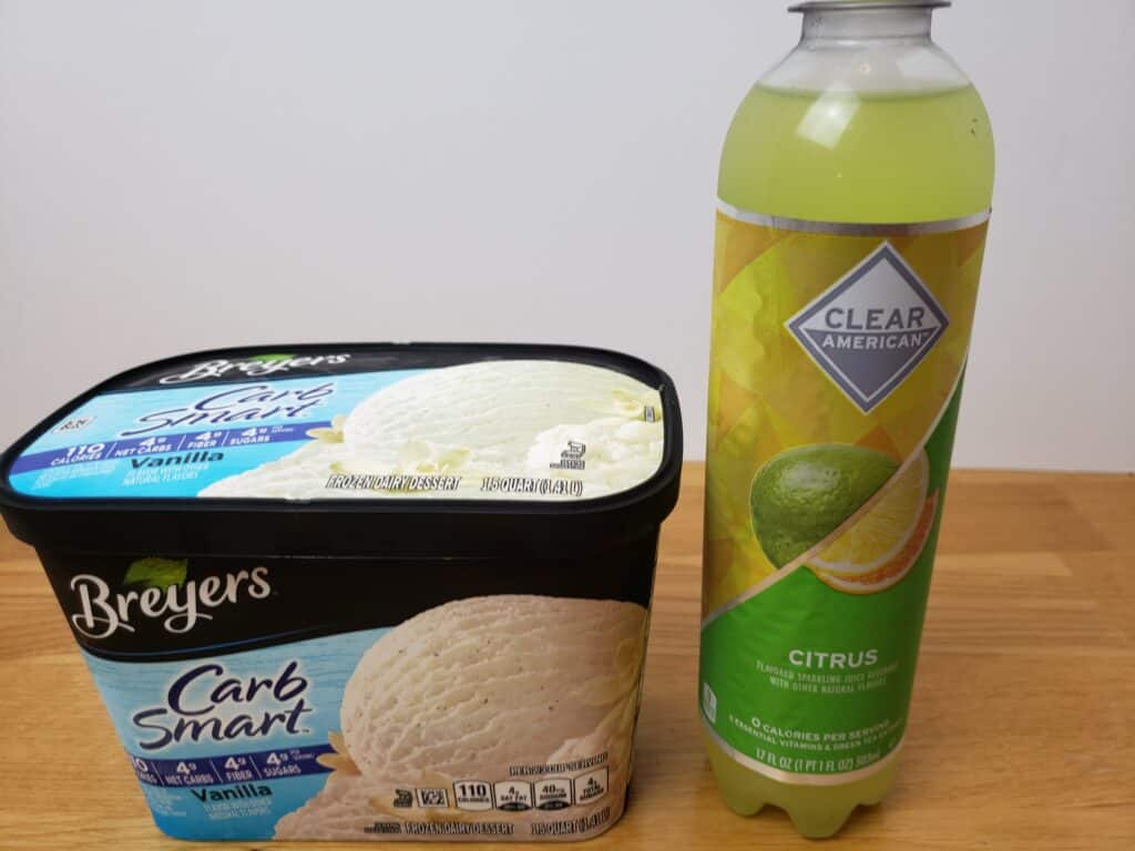 citrus ICE drink and breyers carb smart vanilla ice cream