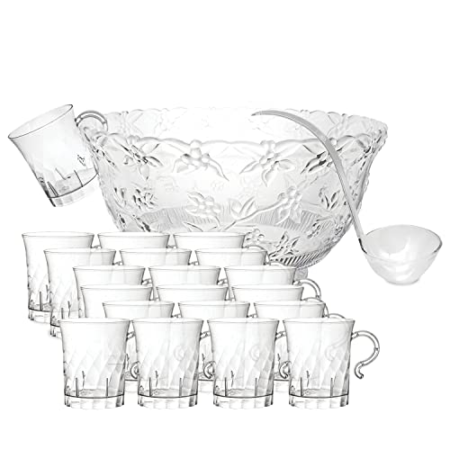 Image of plastic punch bowl with 20 cups