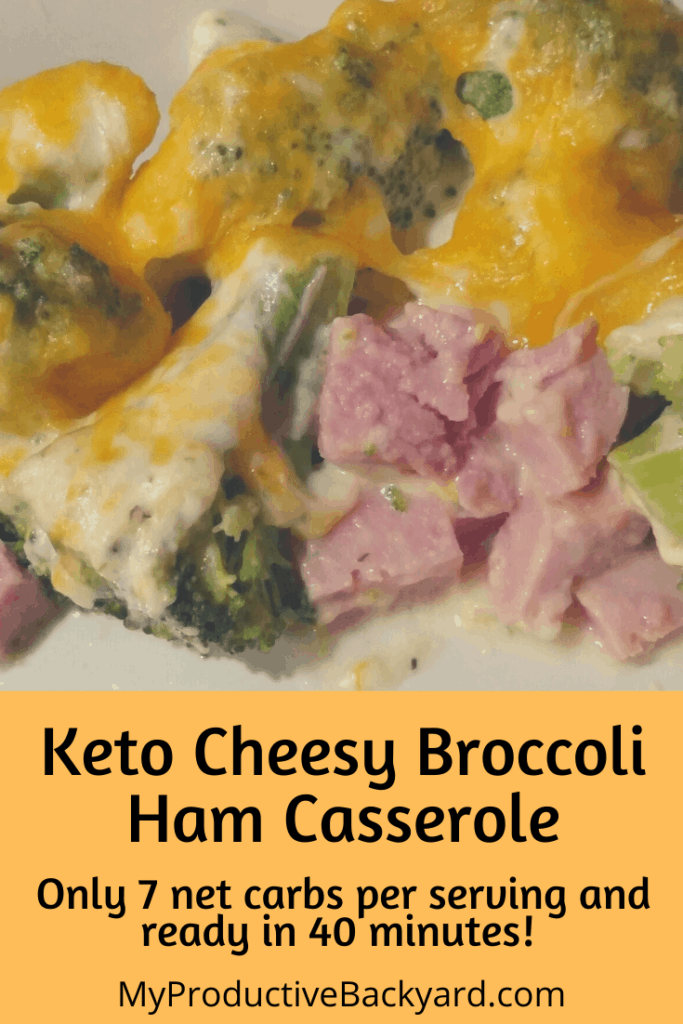 Keto Cheesy Broccoli Ham Casserole pinterest pin